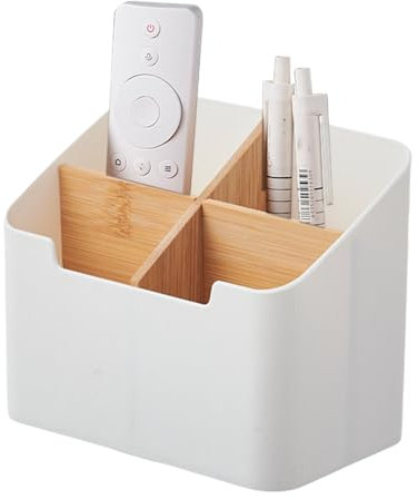 Caja de almacenamiento de escritorio de 4 divididos, para sillón, soporte para escritorio, accesorios multimedia, organizador de mando a distancia para TV, para salón