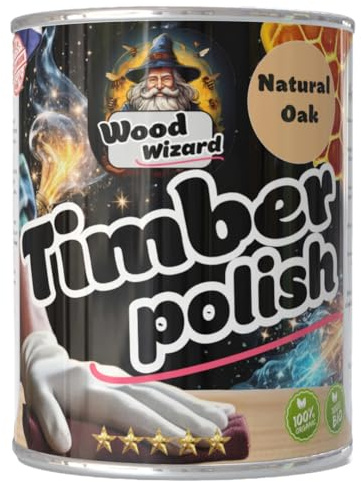 Wood Wizard - Natural Oak Wax - Beeswax Polish - British Beeswax - 125ml - Natural Beeswax - All Wood Types and Colours - Wood Furniture Wax to Protect & Enchant Any Wooden