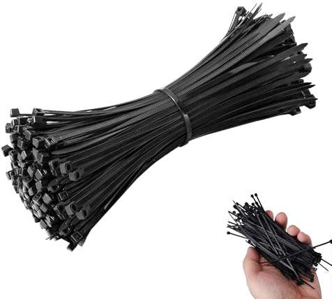 Kabelbinder, dick, robust, groß, stark, Nylon-Kunststoff, selbstschließend, extra lang, 100 Stück, 4 x 100 mm, Schwarz