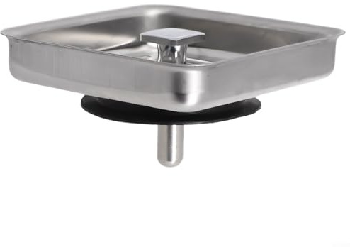 GLFLOW Colador de drenaje cuadrado de acero inoxidable para fregadero de cocina, cesta de filtro de malla con poste para bañera de ducha, antiobstrucción