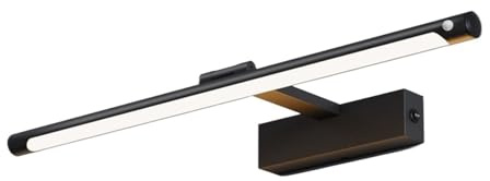 NGTFDCP Cordless Wall Light, Intelligent Human Body Sensor with Switch Mirror Light Bathroom Toilet Adjustable Makeup Washbasin for Bedroom(Black,Length 70cm-14w)