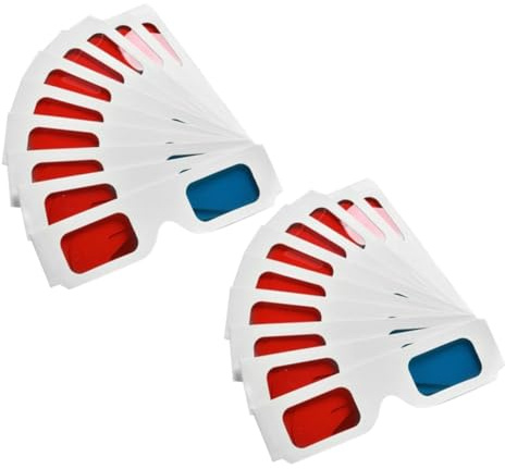 HOMSFOU 70pezzi Occhiali Anaglifici Cartone Rosso Blu per Film Home Theater Tv Visione Leggeri e Comodi per Feste e Uso Educativo