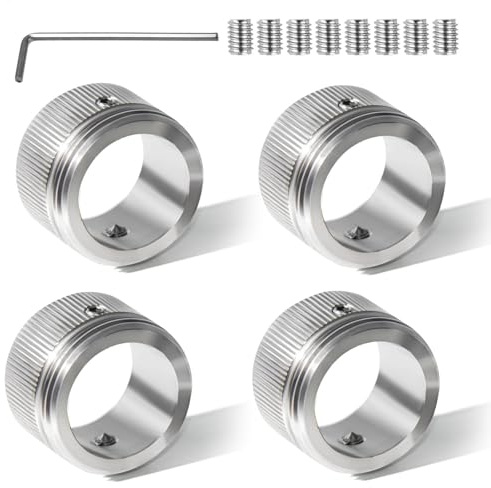 Tronisky 4 Stück Heizkörperthermostat Adapter aus 304 Edelstahl, M30x1.5 Heizungsventil Adapter für Ra, Rav, Ravl-ventil, Innendurchmesser 22mm, Heizkörperventil Thermostatkopf mit Sechskantschlüssel