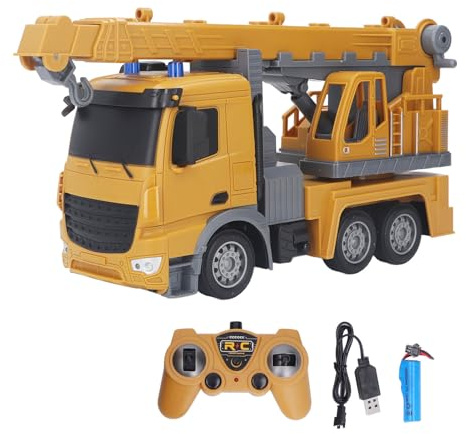 Camión Grúa de Control Remoto, Juguete Interactivo y Confiable para la Educación en Ingeniería, Modelo de Camión Elevador RC para Niños, Ideal para Jugar en casa. Vehículo