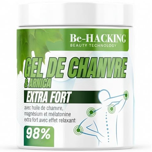 Gel de Chanvre Creme Corps 550ml Extra Strong Baume Relaxant à l'Huile Chanvre, Arnica Gel, Griffe du Diable Magnésium et Mélatonine, Effet Défatiguant, Huile d'Arnica Made in Italy Be-HACKING