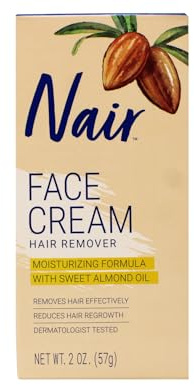 Nair Hair Removal Cream for Face with Special Moisturizers, 2-Ounce Bottles (Pack of 4)