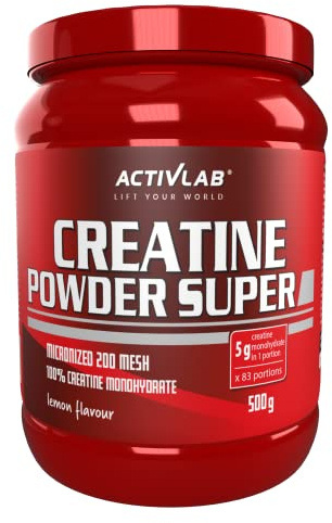 Activlab Kreatin Monohydrat 5000 mg Pulver - Hochwertiges Supplement für Bodybuilding Fitness Cross-Fit und Powerlifting - 83 Portionen - Creatine Super Powder 500 g Zitrone