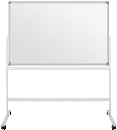 S SIENOC Mobile Whiteboard Magnetwand mit Alurahmen Magnetisch Whiteboard und Magnettafel Weiß lackiert WhiteBoard + Ständer Einstellbar drehbar (110x80cm)
