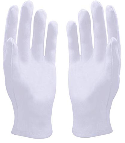 WayOuter 12 Paar Weiße Baumwolle Handschuhe Weiche leichte Arbeitshandschuhe Mittlere Größe für Schmuck Inspektion, Hand Feuchtigkeitsspendend und mehr