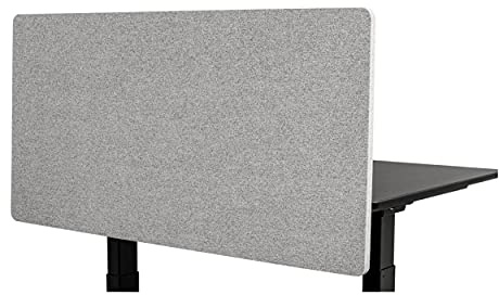 Stand Up Desk Store ReFocus Clamp-on Acoustic Desk Divider Privacy Panel That Reduces Noise and Visual Distractions (Cool Gray, 47.25 X 23.6)