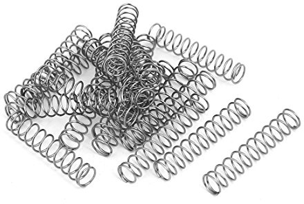 sourcing map Ressort de Compression 0.6mmx7mmx35mm 304 Acier Inoxydable Argenté 20pcs
