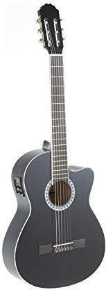 GEWApure Chitarra Classica Basic Electro, Cutaway, con Pickup, con Accordatore, Nero
