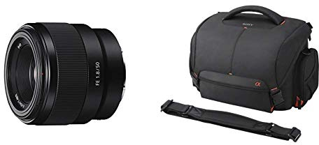 Sony SEL50F18F E Mount Full Frame 50 mm F1.8 Prime Lens + Alpha LCS-SC8 DSLR System Case - Black