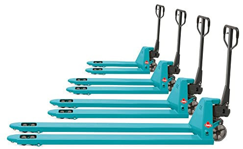 Ameise Hubwagen PTM | 2.000 kg Tragkraft | 1.800 mm Gabellänge | Lenkrad/Gabelrolle aus verschleißarmen Nylon | Tandem-Gabelrollen | Palettenhubwagen