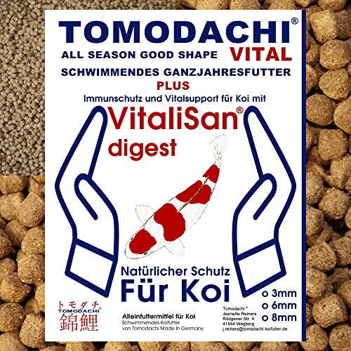 Koifutter Schwimmfutter Fische antibakterielles Immunschutzfutter für Koi hochverdaulich arktische Rohstoffe Tomodachi All Season Vital 6mm 15kg