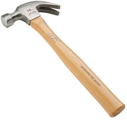 OISE ART STORE Trade Shop - Martello Curvo con Manico in Legno Testa Tonda 250gr per Muratore Carpentiere