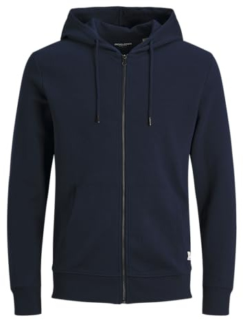 JACK & JONES Sweat à Capuche zippé Sweat à Capuche zippé Uni Navy Blazer XXL Navy Blazer XXL
