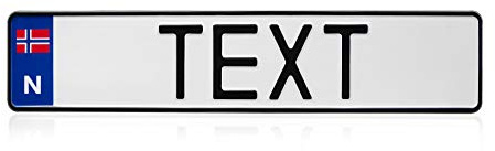 Placa Matrícula de Noruega aluminio personalizada Formato europeo de la UE Matrícula noruego con su texto