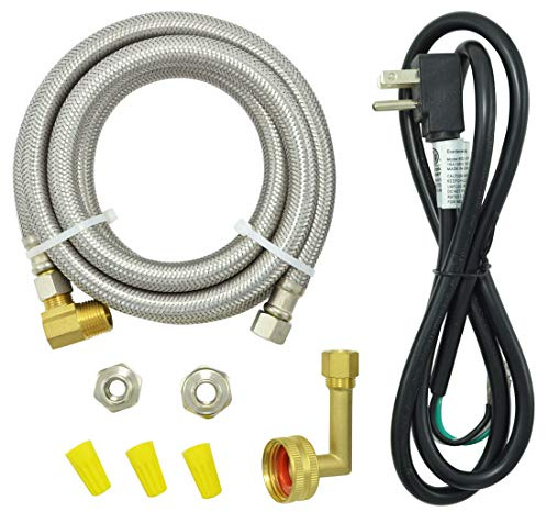 TT FLEX Universal Dishwasher Installation Kit,6 Ft Stainless Steel Dishwasher Hose,Burst Proof Water Supply Line with 3/8 Compression Connections