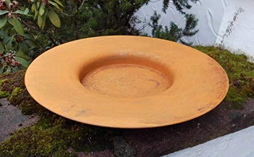Deko-Impresion Dekorativer, großer Eisenteller Pflanzschale Dekoschale Rost 47 cm Durchmesser