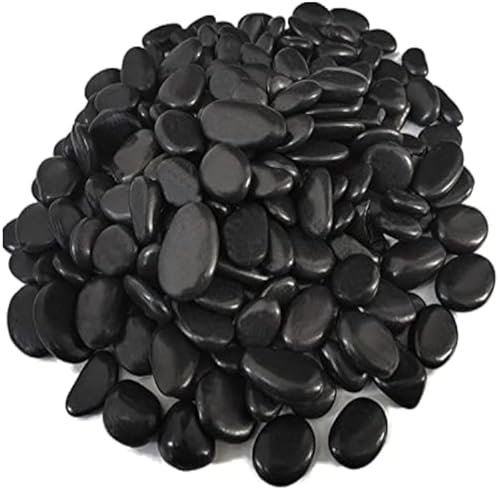 Generisch Große,dekorative, polierte Schwarze Kieselsteine, dekorative Flusssteine, Trommelsteine und polierte Steine für Landschaftsbau, Heimdekoration, Handwerk, Kunstprojekte 2-4 cm, 5kg
