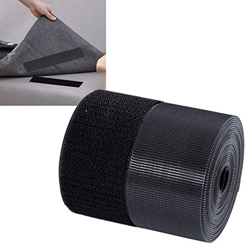TEUVO Hochbelastbar Klettband Selbstklebend, Hält Kissen und Teppiche an ihrem Platz, Industriell Klettverschluss für Haus und Büro, 5cm X 4M