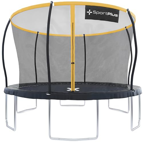 SportPlus Trampolin Outdoor 305cm & 366cm, mit Randabdeckung, Außenstangen & Innennetz, stabile Rahmenkonstruktion, Gartentrampolin, auch für Erwachsene bis 120/150kg - GS Zertifiziert