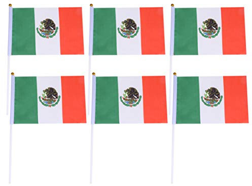 SOIMISS 50stücke Mexiko-stockflagge Aus Polyester Mit Kunststoffstäben Handgehaltene Flaggen Für Partys Klassenzimmer Gärten Und Sportclubs Länderflaggen Stick Für Dekoration Und Veranstal