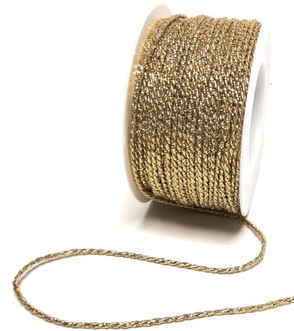s.dekoda Kordel 50m x 2mm Gold Lurex Drehkordel Dekoband Kordelband Kordelschnur