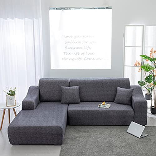 Sofaüberwürfe Sofabezug elastischer Stretch, elastischer Sofabezug in L-Form, Verstellbarer Wohnzimmer-Sofabezug, Farbe 4,4-Sitzer 235–300 cm, Sofabezug Ecksofa mit Ottomane