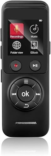 ARTSZY Registratore vocale Professionale da 8 GB Dittafono Lettore MP3 Ricaricabile Penna di Registrazione Audio Digitale compatta Portatile 20H