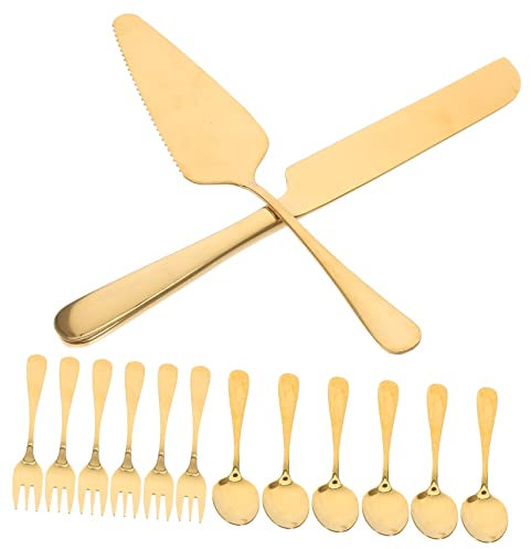IMIKEYA Coupe-gâteau Et Spatule Acier Inoxydable Avec Fourchettes Et Cuillères Pour Service De Pâtisserie Et Fêtes