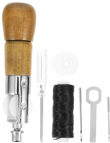 HOODANCOS 1 Juego Maquina De Coser a Mano Para Cuero Punzón Artesanal De Cuero Kit De Bolsa De Costura De Cuero Punzón De Cuero Trabaja Madera Manual Aguja De Coser a Mano