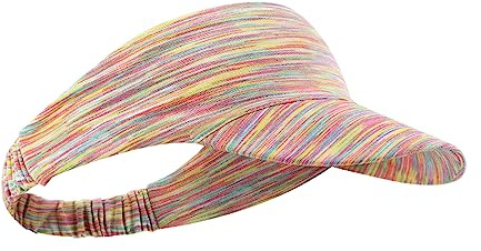 Feelorna Frauen Visoren Cap, elastische Faltbare Pferdeschwanz Baseball Cap mit Krempe, schnell trocknende Sportmütze für Golf Running Tennis (DE/NL/SE/PL, Alphanumerisch, Einheitsgröße, Regenbogen)