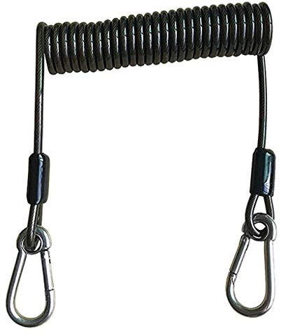 Hangsu Cordón en espiral de pesca con mosquetón, cuerda de seguridad, cuerda de extensión para herramientas de pesca en mar profundo, caña, kayak, remos, pesca, cordón en espiral