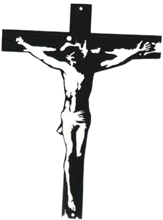 rockible Wandkreuz Skulptur aus Metall für Zuhause und Büro, Schwarz
