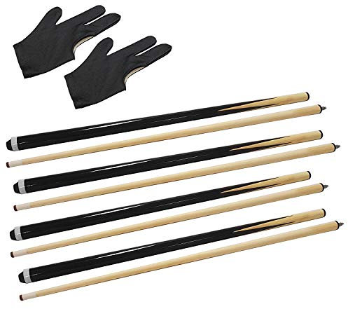 Billardqueues aus Hartholz, 147 cm, 2-teilig, 530 ml, wirtschaftliche Queues, gut für Haus und Bar, amerikanische Poolspiel-Übungsqueues für Anfänger, 4 Stück