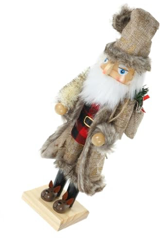 Beatifufu Schiaccianoci in Legno Tradizionale Statuina Decorativa Per Natale Figura Da Tavolo Fatta Mano Ornamento Festivo Realistico Accessorio Da Casa Per Feste