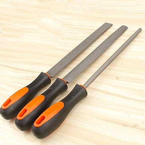 QPWYSH Holzmeißel, Holzfeilen- und Raspel-Set mit Gummigriff, sortierte Handfeile mit runder Raspel, halbrunde Raspel und Flache Feilen, Stahlfeilen-Set for Holzschnitzereien