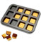 OlBuWa Mini Loaf Pans, 12-Cavity Mini Loaf Tins, Non-Stick Mini Loaf Tray, Square Wave Mini Loaf Tin Cake Tray, Carbon Steel Baking Bread Pan, Small Individual Loaf Tins (Black)