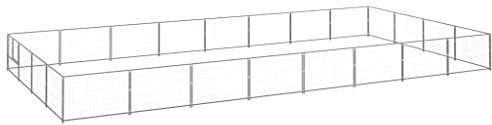 hundehöhle XXL,hundelaufstall,cage,hundebox Holz,Hundezwinger Silbern 32 m² StahlEntworfen für Garten und Terrasse.