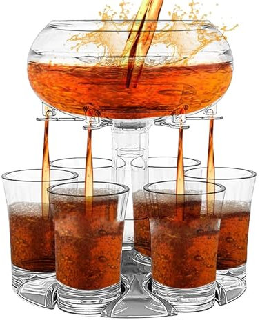 Dispenser per bicchierini da liquore, in acrilico, con tappo per cocktail, per vino, succhi di frutta, birra