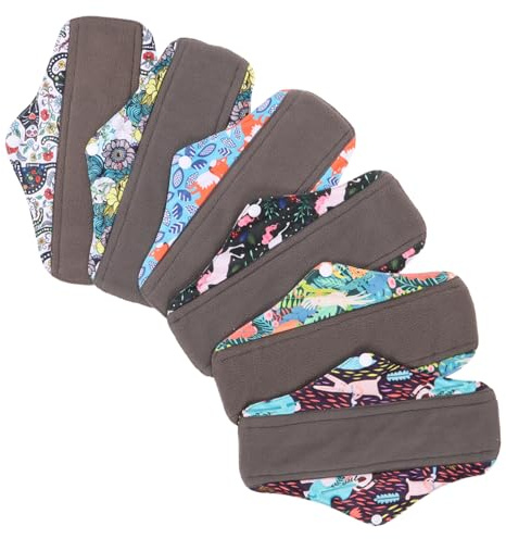 COLLBATH 6piezas Toalla Sanitaria Bambú Lavable y Reutilizable Compresas Menstruales Ecológicas Para Uso Diario Para Mujer