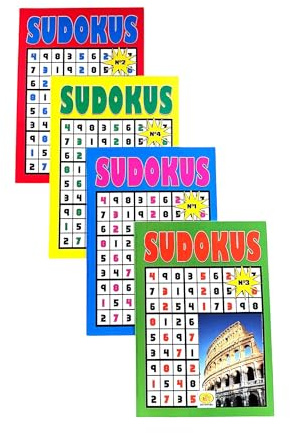 Sudokus Pack of 4 Books 328 Hobbies in Spanish, Large Print in Spanish