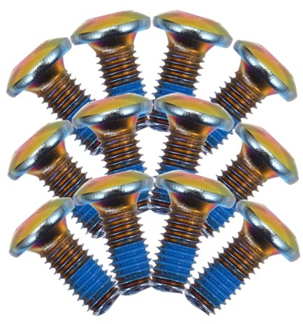 Luxshiny Titanium Steel Bike Brake Pad Screws M5*10mm T25 Screw Set 12pcs Multi-color for Mountain and Road Bike Disc Brake Repair
