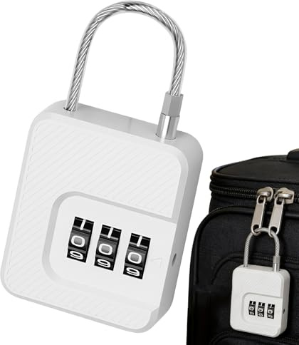 Lucchetto con combinazione di 3 cifre - 5 x 4,3 cm serratura di sicurezza portatile, lucchetto da viaggio con codice resettabile, lucchetto di sicurezza leggero | dispositivo di bloccaggio per