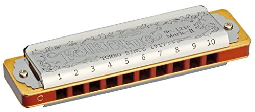 Tombo 797333 Mundharmonika Folk Blues MKII, Major Diatonic, 10 Kanzellen, Hoch G-Dur