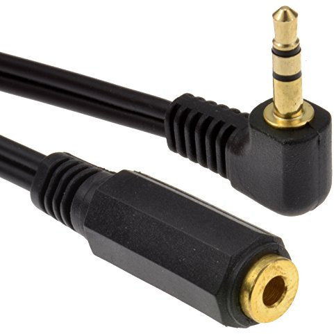 3,5 mm Droit Angle Stéréo Jack vers Femelle Casque d'extension Rallonge câble 0,5 m [0.5 mètre/0,5m]