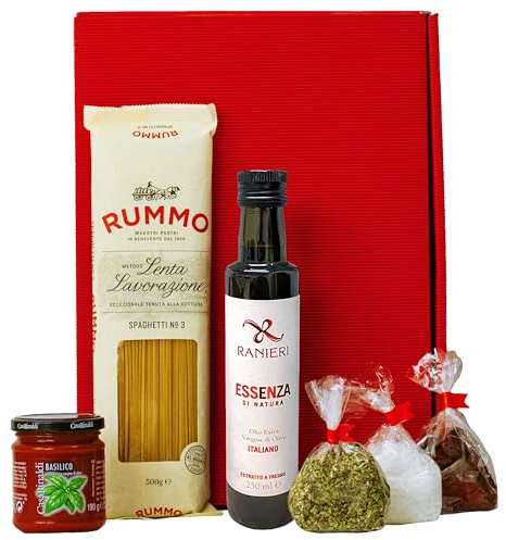 Pasta Geschenkset Neapel | Italienischer Geschenkkorb gefüllt mit Nudeln, Olivenöl & Feinkost Spezialitäten | Delikatessen Präsentkorb für Frauen & Männer zu Weihnachten