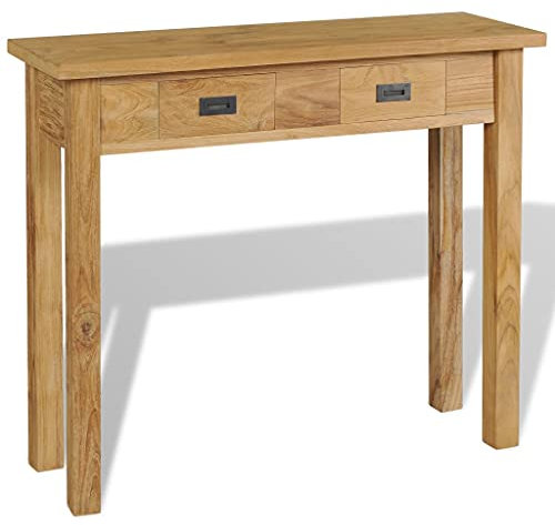 Table console teck massif 90x30x80 cm